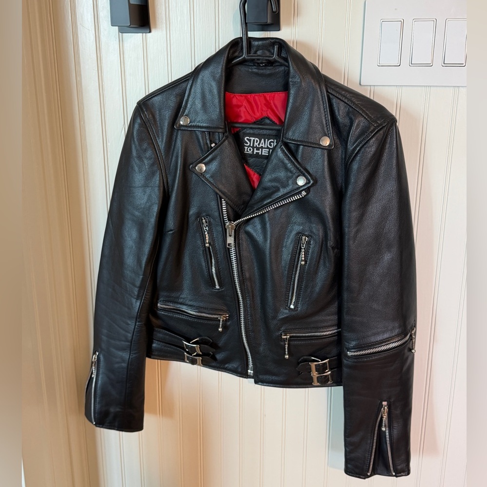 Straight To Hell Black Ladies Defector Leather Jacket